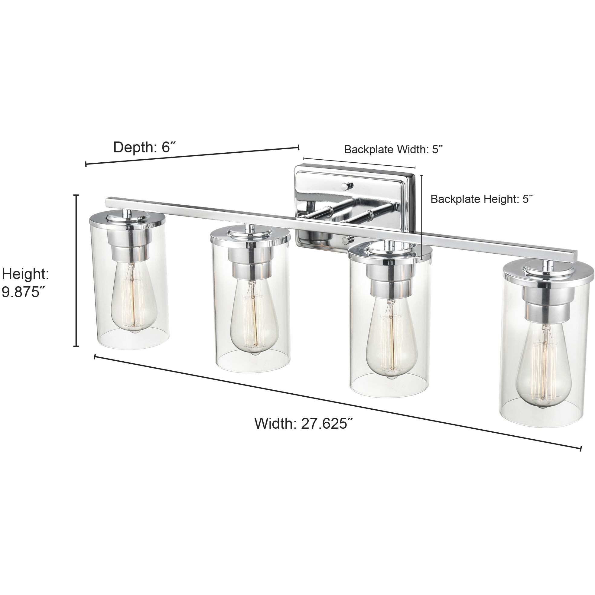 Verlana 4 Light 27.63 inch Matte Black Bathroom Vanity Light Wall Light